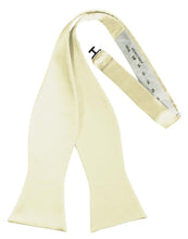 Load image into Gallery viewer, Cardi Self Tie Ivory Luxury Satin Bow Tie