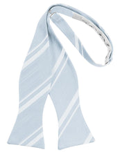 Load image into Gallery viewer, Cardi Self Tie Light Blue Striped Satin Bow Tie