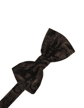 Load image into Gallery viewer, Cardi Pre-Tied Chocolate Tapestry Bow Tie