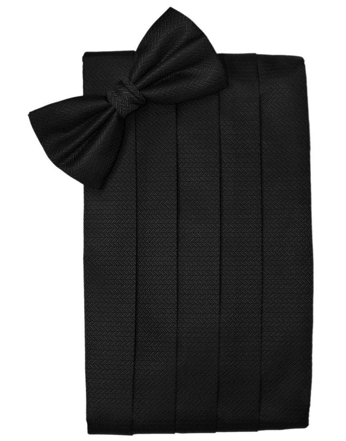 Cardi Black Herringbone Cummerbund