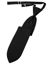 Load image into Gallery viewer, Cardi Pre-Tied Black Herringbone Necktie