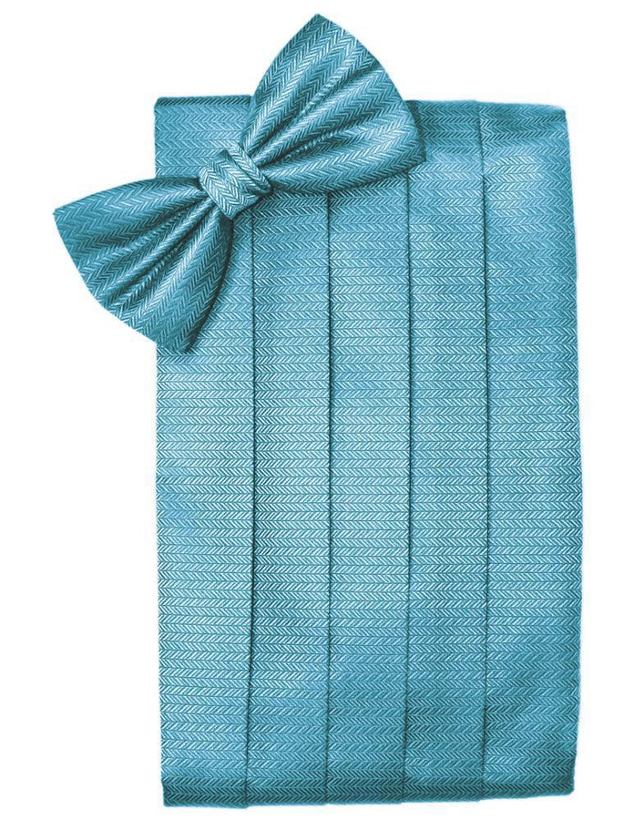 Cardi Blue Ice Herringbone Cummerbund