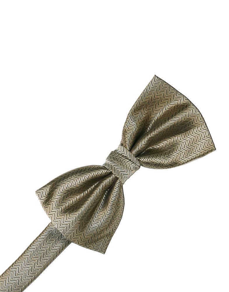 Cardi Champagne Herringbone Bow Tie