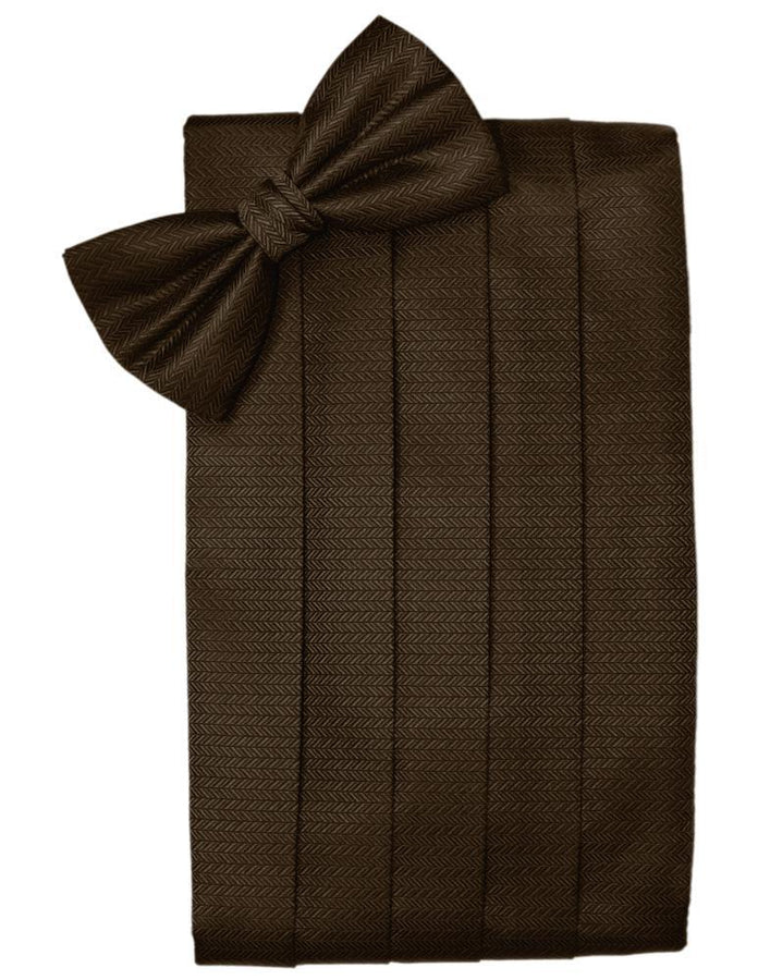 Cardi Chocolate Herringbone Cummerbund
