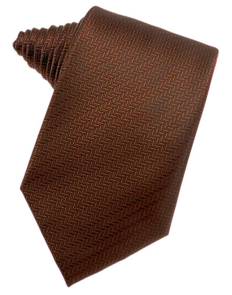 Cardi Self Tie Cinnamon Herringbone Necktie