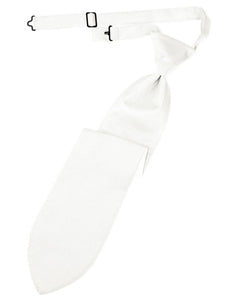 Cardi Pre-Tied Diamond White Herringbone Necktie