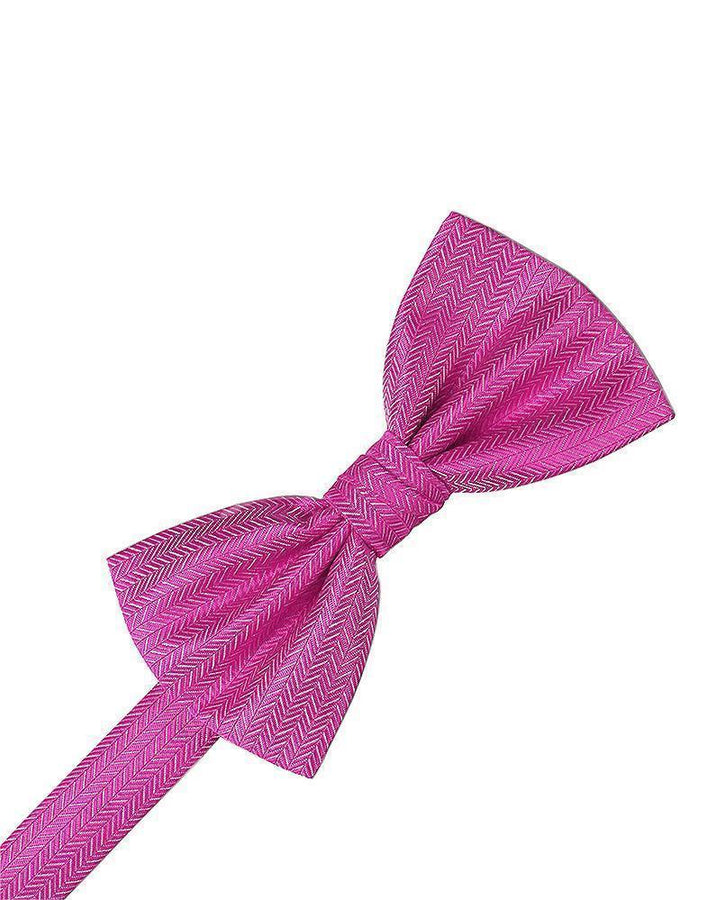 Cardi Fuchsia Herringbone Bow Tie