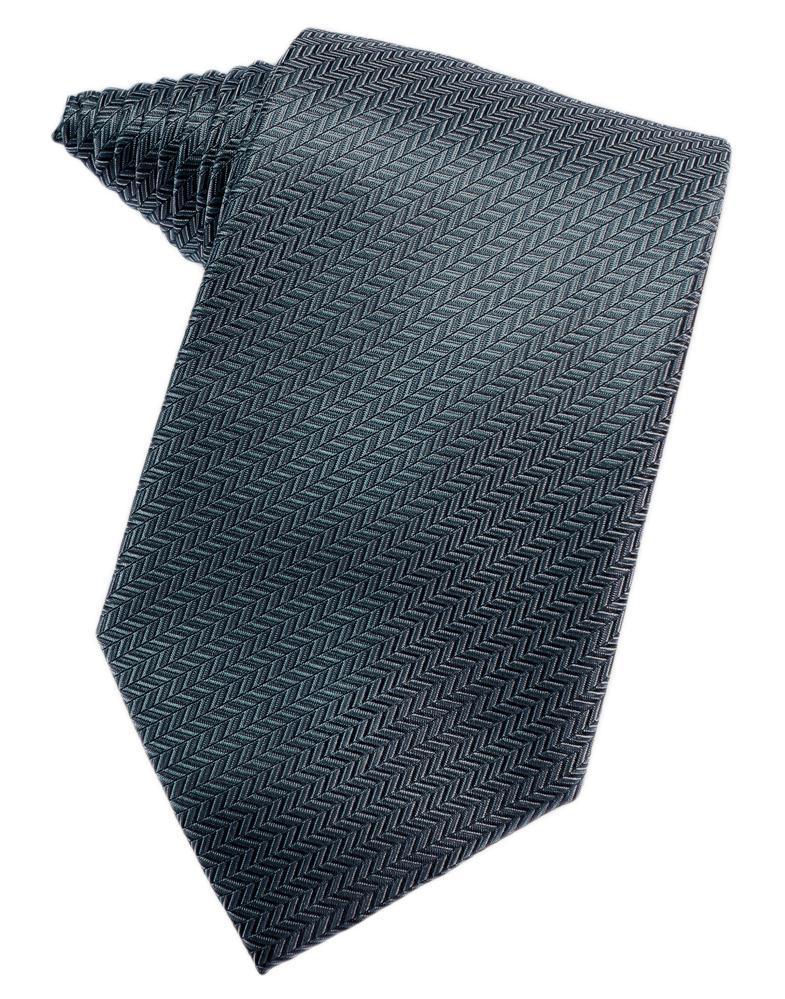 Cardi Self Tie Haze Blue Herringbone Necktie