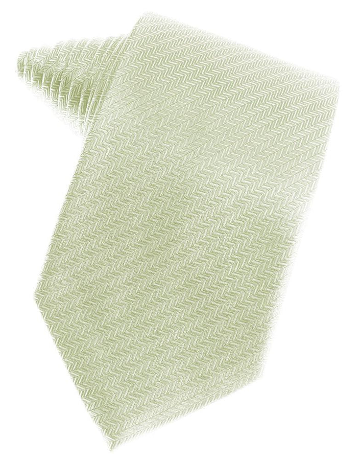Cardi Self Tie Pistachio Herringbone Necktie