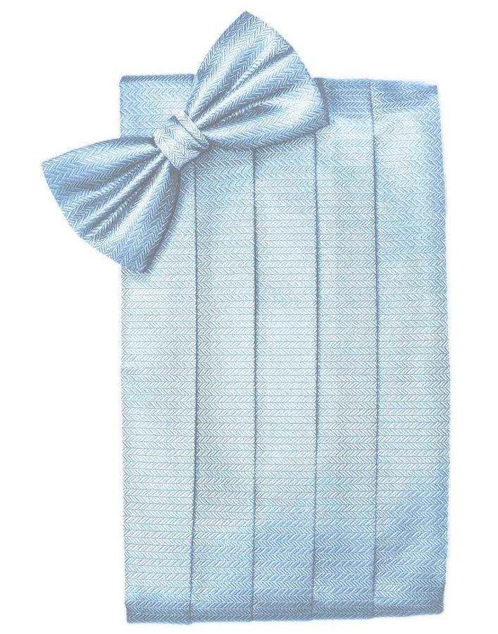 Cardi Powder Blue Herringbone Cummerbund