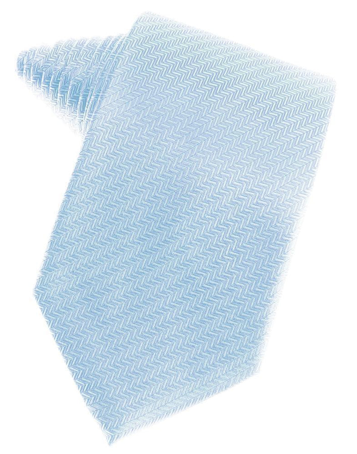 Cardi Self Tie Powder Blue Herringbone Necktie