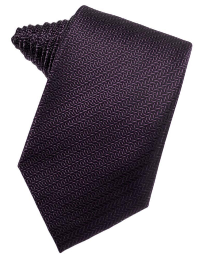 Cardi Self Tie Raisin Herringbone Necktie