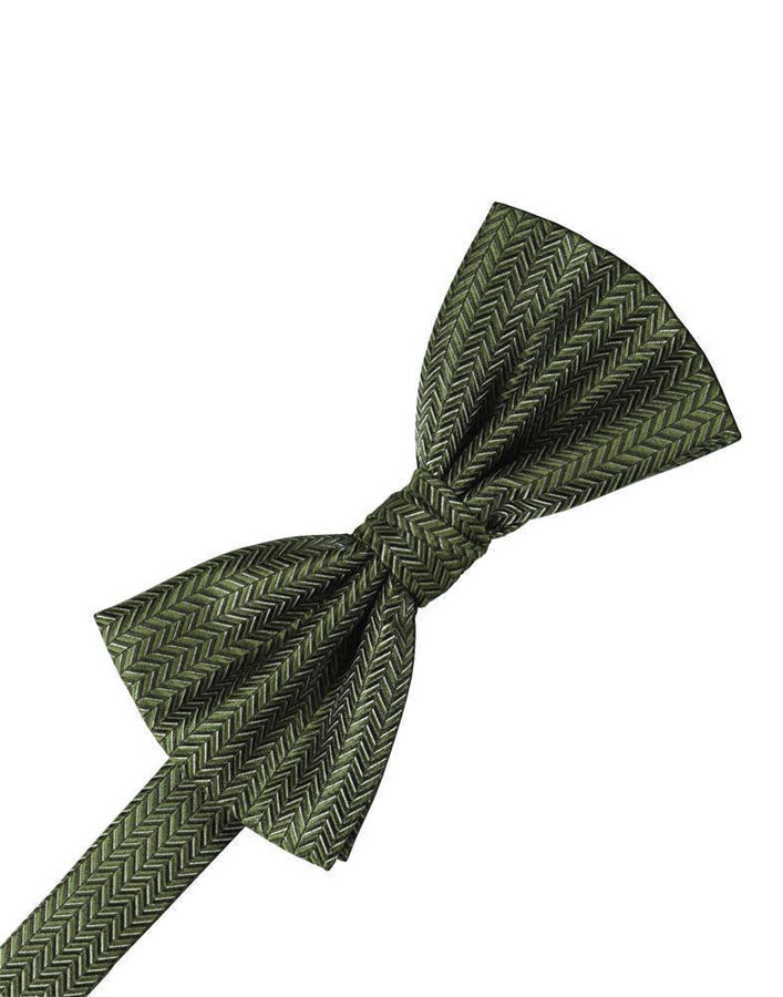 Cardi Sage Herringbone Bow Tie