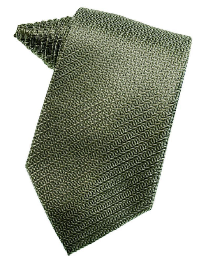 Cardi Self Tie Sage Herringbone Necktie