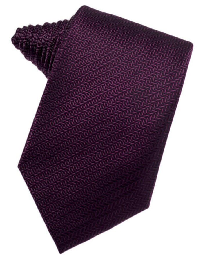 Cardi Self Tie Sangria Herringbone Necktie