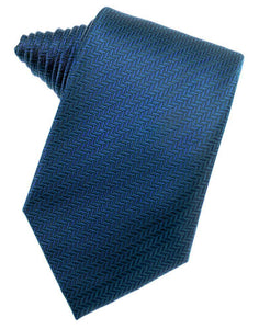 Cardi Self Tie Sapphire Herringbone Necktie