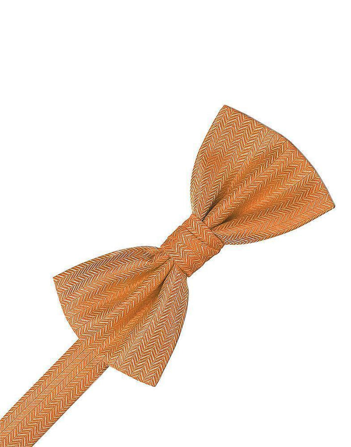 Cardi Tangerine Herringbone Bow Tie