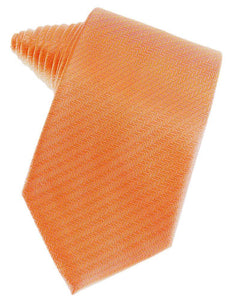 Cardi Self Tie Tangerine Herringbone Necktie