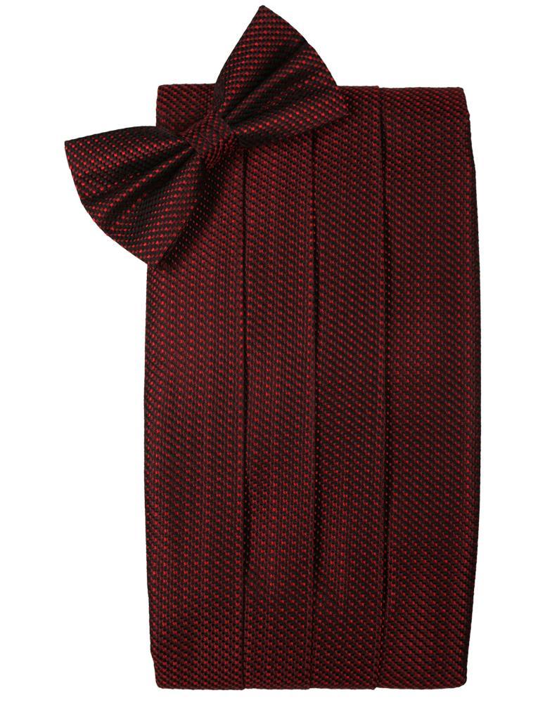Cristoforo Cardi Wine Silk Weave Cummerbund & Bow Tie Set