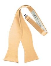 Load image into Gallery viewer, Cardi Self Tie Apricot Luxury Satin Bow Tie