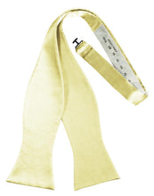 Load image into Gallery viewer, Cardi Self Tie Banana Luxury Satin Bow Tie