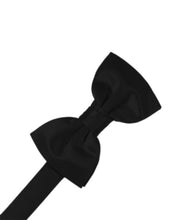 Load image into Gallery viewer, Cardi Pre-Tied Black Luxury Satin Bow Tie