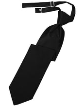 Load image into Gallery viewer, Cardi Pre-Tied Black Luxury Satin Necktie