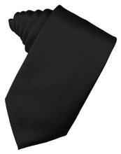 Load image into Gallery viewer, Cardi Self Tie Black Luxury Satin Necktie