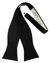 Load image into Gallery viewer, Cardi Self Tie Black Luxury Satin Bow Tie