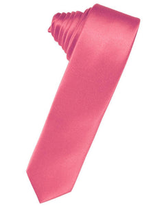 Cardi Self Tie Bubblegum Luxury Satin Skinny Necktie
