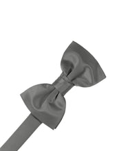 Load image into Gallery viewer, Cardi Pre-Tied Charcoal Luxury Satin Bow Tie