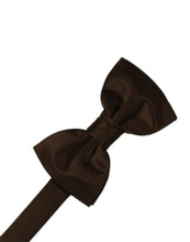 Load image into Gallery viewer, Cardi Pre-Tied Chocolate Luxury Satin Bow Tie