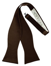 Load image into Gallery viewer, Cardi Self Tie Chocolate Luxury Satin Bow Tie
