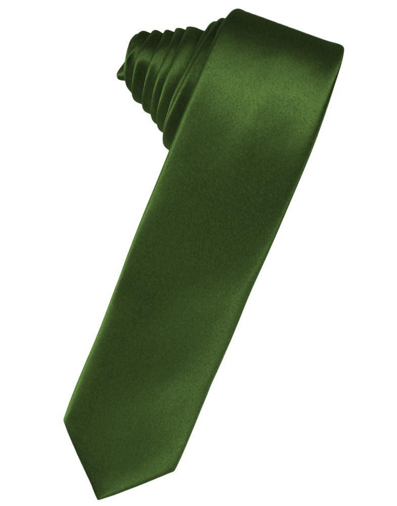 Cardi Self Tie Clover Luxury Satin Skinny Necktie