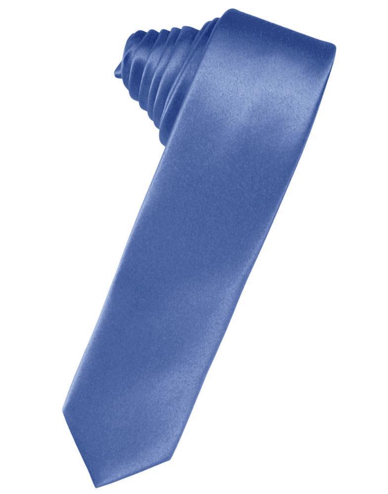 Cardi Self Tie Cornflower Luxury Satin Skinny Necktie