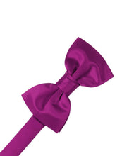Load image into Gallery viewer, Cardi Pre-Tied Fuchsia Luxury Satin Bow Tie