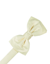 Load image into Gallery viewer, Cardi Pre-Tied Ivory Luxury Satin Bow Tie