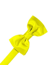 Load image into Gallery viewer, Cardi Pre-Tied Lemon Luxury Satin Bow Tie