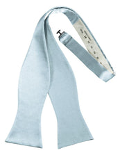 Load image into Gallery viewer, Cardi Self Tie Light Blue Luxury Satin Bow Tie