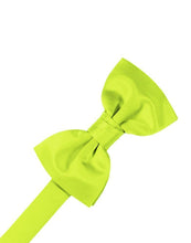 Load image into Gallery viewer, Cardi Pre-Tied Lime Luxury Satin Bow Tie