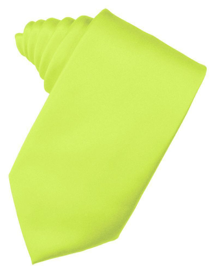 Cardi Self Tie Lime Luxury Satin Necktie