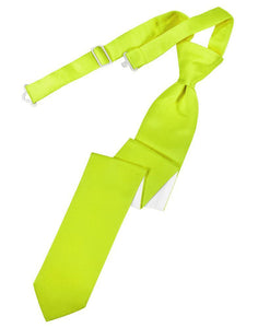 Cardi Pre-Tied Lime Luxury Satin Skinny Necktie