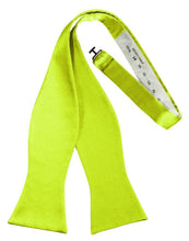 Load image into Gallery viewer, Cardi Self Tie Lime Luxury Satin Bow Tie