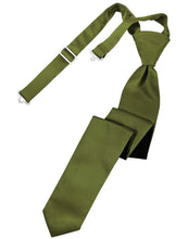 Load image into Gallery viewer, Cardi Pre-Tied Moss Luxury Satin Skinny Necktie