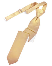 Load image into Gallery viewer, Cardi Pre-Tied Peach Luxury Satin Skinny Necktie