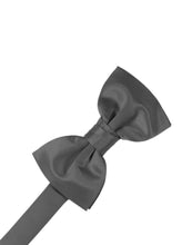 Load image into Gallery viewer, Cardi Pre-Tied Pewter Luxury Satin Bow Tie