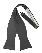 Load image into Gallery viewer, Cardi Self Tie Pewter Luxury Satin Bow Tie
