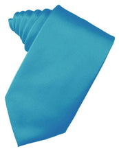 Load image into Gallery viewer, Cardi Self Tie Turquoise Luxury Satin Necktie