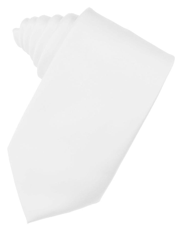 Cardi Self Tie White Luxury Satin Necktie