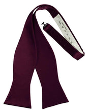 Load image into Gallery viewer, Cardi Self Tie Wine Luxury Satin Bow Tie